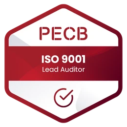 PECB Certified ISO 9001 Lead Auditor credential badge