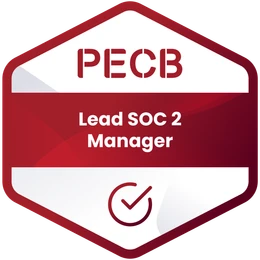 PECB Certified Lead SOC 2 Manager badge